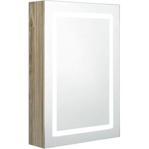 Berkfield Home - Mayfair led Bathroom Mirror Cabinet Oak 50x13x70 cm