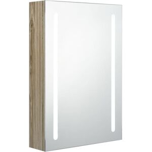 Berkfield Home - Mayfair led Bathroom Mirror Cabinet Oak 50x13x70 cm