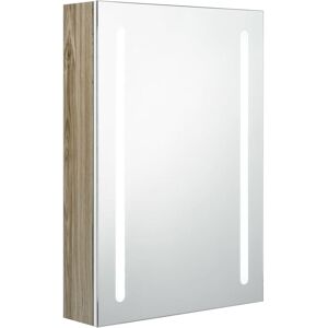 BERKFIELD HOME Mayfair led Bathroom Mirror Cabinet White and Oak 50x13x70 cm