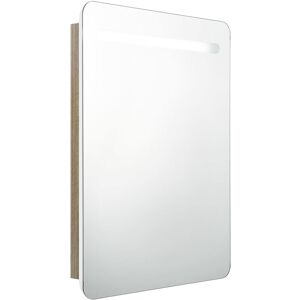 Berkfield Home - Mayfair led Bathroom Mirror Cabinet White and Oak 60x11x80 cm