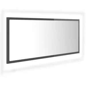 BERKFIELD HOME Mayfair led Bathroom Mirror High Gloss Grey 100x8.5x37 cm Engineered Wood