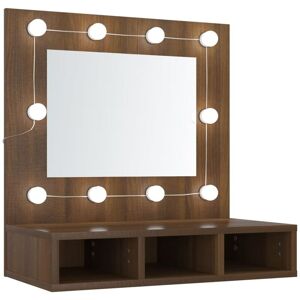 BERKFIELD HOME Mayfair Mirror Cabinet with led Brown Oak 60x31.5x62 cm