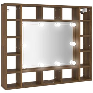 BERKFIELD HOME Mayfair Mirror Cabinet with led Brown Oak 91x15x76.5 cm