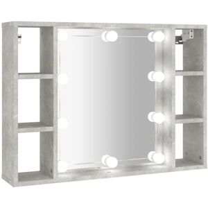 BERKFIELD HOME Mayfair Mirror Cabinet with led Concrete Grey 76x15x55 cm