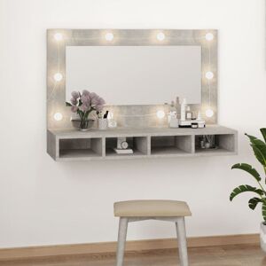 BERKFIELD HOME Mayfair Mirror Cabinet with led Concrete Grey 90x31.5x62 cm