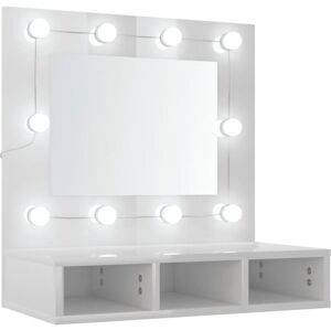BERKFIELD HOME Mayfair Mirror Cabinet with led High Gloss White 60x31.5x62 cm