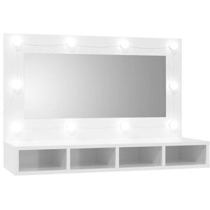 BERKFIELD HOME Mayfair Mirror Cabinet with led High Gloss White 90x31.5x62 cm