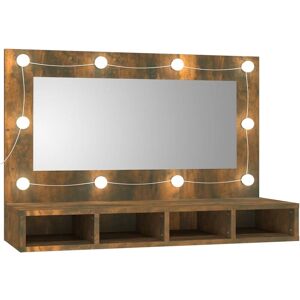 BERKFIELD HOME Mayfair Mirror Cabinet with led Smoked Oak 90x31.5x62 cm