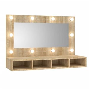 BERKFIELD HOME Mayfair Mirror Cabinet with led Sonoma Oak 90x31.5x62 cm