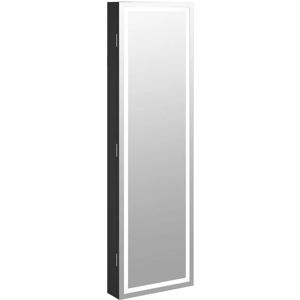 BERKFIELD HOME Mayfair Mirror Jewellery Cabinet with led Lights Wall Mounted Black