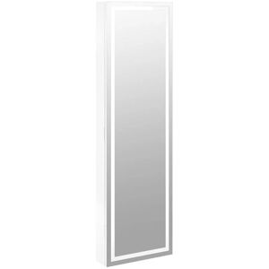 BERKFIELD HOME Mayfair Mirror Jewellery Cabinet with led Lights Wall Mounted White