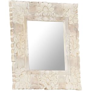 Berkfield Home - Mayfair Mirror White 50x50 cm Solid Mango Wood