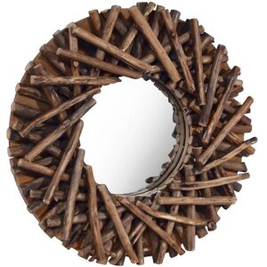 Berkfield Home - Mayfair Wall Mirror 40 cm Teak Round