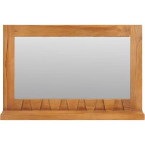Berkfield Home - Mayfair Wall Mirror with Shelf 60x12x40 cm Solid Teak Wood