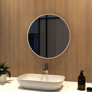 Meykoers 50cm Bathroom Round Mirror Hanging Wall Mirror Brushed Gold Frame, Modern Wall Mounted Bathroom Mirror