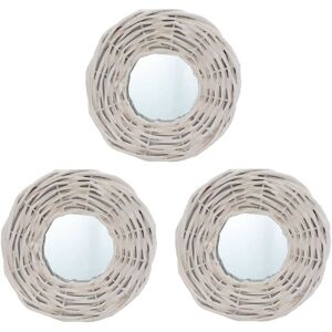 Vidaxl - Mirrors 3 pcs White 15 cm Wicker White