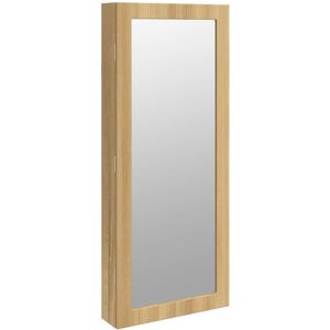 Mirror Jewellery Cabinet with led Lights Wall Mounted Vidaxl Brown