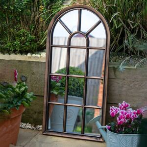 Dawsons Living - Modena Arched Copper Distressed Outdoor Garden Wall Mirror