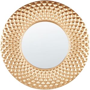 BELIANI Modern Home Round Mirror Decorative Wall Mounted Hanging Entryway Living Room 60 cm Accessory Decoration Gold Combe - Gold