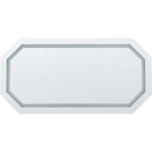 BELIANI Modern led Octagonal Wall Mirror Bedroom Bathroom 120 x 60 cm Silver Locmariaquer - Silver