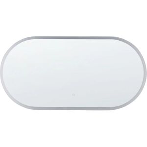 Beliani - Modern led Oval Wall Mirror Bedroom Bathroom 120 x 60 cm Silver Chateauroux - Silver