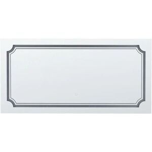 BELIANI Modern led Rectangular Wall Mirror Bedroom Bathroom 120x60 cm Silver Arromachnes - Silver