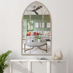 Livingandhome - Modern Metal Arched Garden Decorative Framed Window Mirror