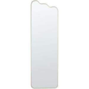 Beliani - Modern Wall Mirror Metal Iron Frame Irregular Shape Living Room Decor 45 x 145 cm White Abzac - White