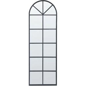 Beliani - Modern Wall-Mounted Mirror Window Shape Metal Frame Black Brouage - Black