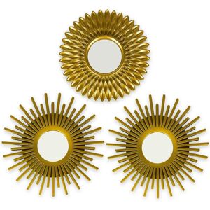 NORCKS Wall Mirrors Pack of 3 Gold Mirrors for Living Room, Home Decor & Bedroom Round Mirrors for Hanging and Wall Decor Small Mirrors & Shabby Chic Home