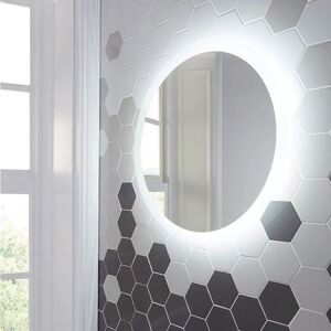 Lunar led Bathroom Mirror with Demister Pad 800mm Diameter - Orbit