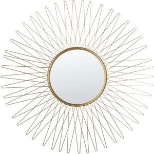 Beliani - Ornamental Round Sunburst Mirror Gold 70 cm Wall Mirror Saumur - Gold