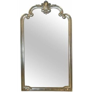 Kettle Home Ltd - Ornate Leaner Mirror - Painted Oak/Glass - L104 x W6 x H184 cm - Silver