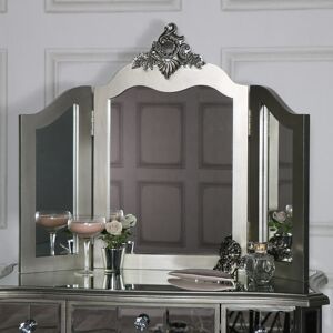 Melody Maison - Ornate Triple Dressing Table Mirror - Tiffany Range - Silver