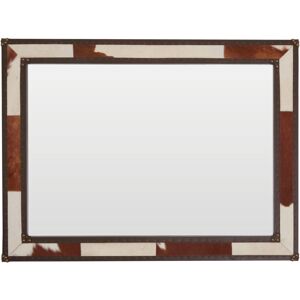 Brown And White Genuine Cowhide Wall Mirror - Premier Housewares