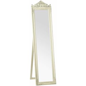 Premier Housewares - Cream/Gold Finish Standing Mirror For Makeup / Bathroom / Shaving Vintage Design Floor Mirrors For Bedroom of Men and Women 6 x