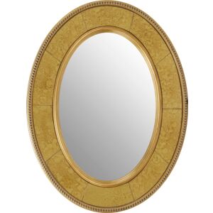 Premier Housewares Oval Wall Mirror/ Brown Mirrors For Bathroom / Bedroom / Garden Walls Fancy Wall Mounted Mirrors For Hallway With Gold And Brown Finish 63 x 4 x 83