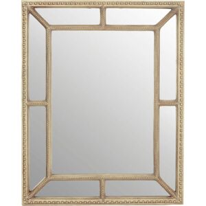 Premier Housewares - Rectangular Wall Mirror/ Classic Mirrors For Bathroom / Bedroom / Garden Walls Fancy Wall Mounted Mirrors For Hallway With Cream