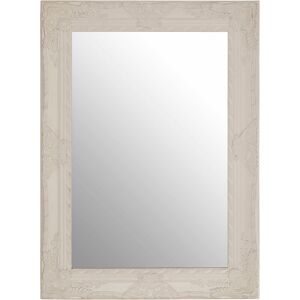 Premier Housewares Rectangular Wall Mirror/ Classic Mirrors For Bathroom / Bedroom / Garden Walls Fancy Wall Mounted Mirrors For Hallway With Elegant White Finish w82 x