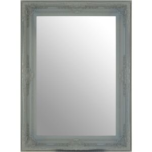 Premier Housewares Rectangular Wall Mirror/ Classic Mirrors For Bathroom / Bedroom / Garden Walls Fancy Wall Mounted Mirrors For Hallway With Grey Finish 83 x 8 x 113