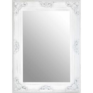 Premier Housewares - Rectangular Wall Mirror/ Classic Mirrors For Bathroom / Bedroom / Garden Walls Fancy Wall Mounted Mirrors For Hallway With White