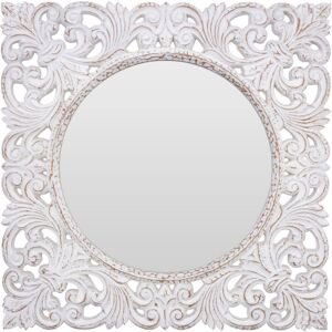 Premier Housewares - Round Wall Mirror/ Classic Mirrors For Bathroom / Bedroom / Garden Walls Fancy Wall Mounted Mirrors For Hallway With Metallic