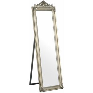 Premier Housewares - Silver Finish Standing Mirror For Makeup / Bathroom / Shaving Vintage Design Floor Mirrors For Bedroom of Men and Women 5 x 170