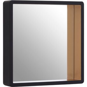 Premier Housewares - Wall Mirror Bathroom / Bedroom / Hallway Wall Mounted Mirrors Medium Black Wall Mirror With Gold Edge / Glass Mirrors For Living