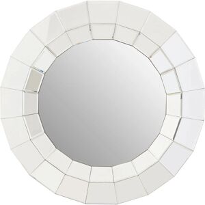 Premier Housewares Wall Mirror Bathroom / Bedroom / Hallway Wall Mounted Mirrors With Hooks And Silver Hues / Glass Mirrors For Living Room 3 x 80 x 80 - Premier