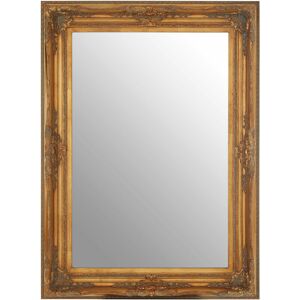 Premier Housewares - Wall Mirror / Mirrors For Garden / Bathroom / Living Room With Carving Rectangular Frame / Gold Finish Wall Mounted Mirrors W83