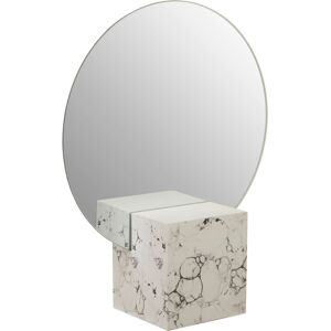 Premier Housewares - Wall Mirror With Base Bathroom Mirrors With Nordic Marble Effect Mirror Wall White Bathroom Block Styles Free Standing Mirrors