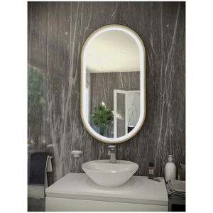 RAK CERAMICS Rak Art Brushed Gold 450mm x 1000mm Oval led Mirror - RAKARTOVBG5001 - Brushed Gold