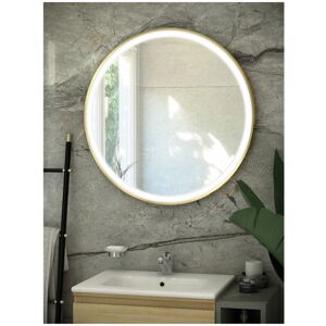 RAK CERAMICS Rak Art Brushed Gold 800mm x 800mm Round Illuminated led Mirror - RAKARTRNBG5002 - Brushed Gold