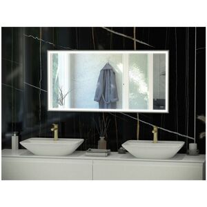 RAK CERAMICS RAK Art Brushed Nickel 600mm x 1000mm Square LED Mirror - RAKARTSQBN5003 - Brushed Nickel